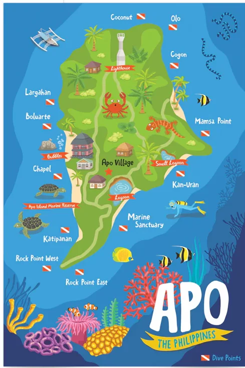 Diving spots in Apo Island