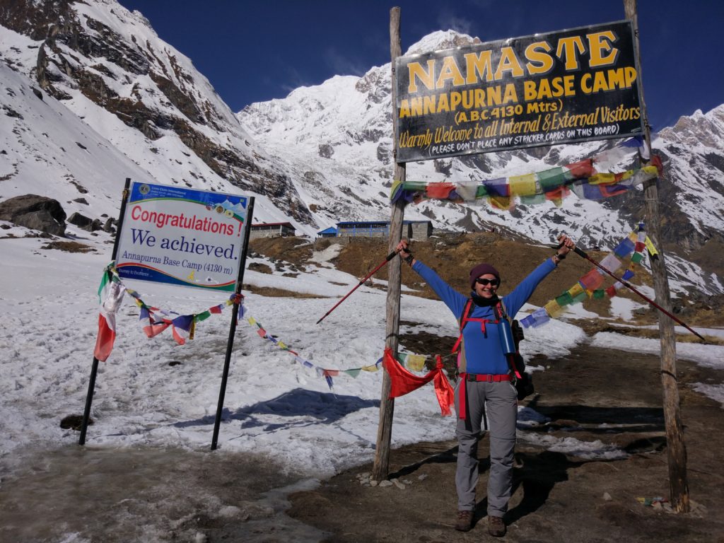 Arriving at Annapurna Base Camp