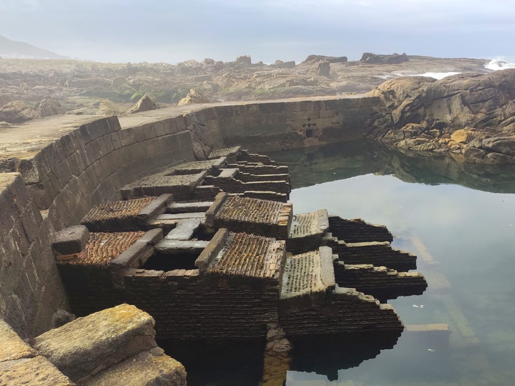 Constructions for shellfish next to the sea